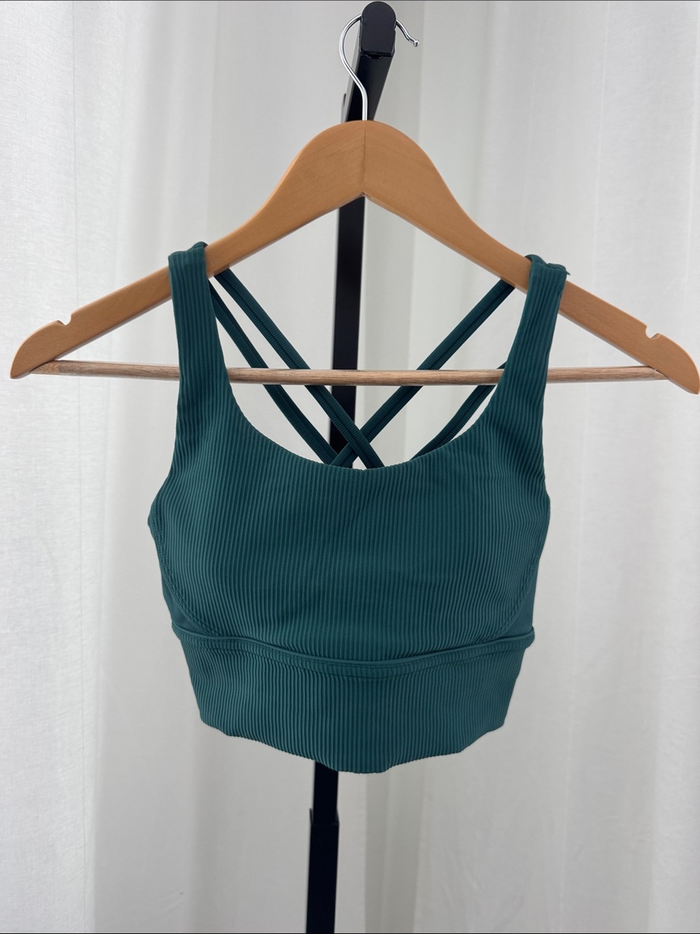 lululemon athletica Ribbed Crisscross Sports Bra - Teal Green